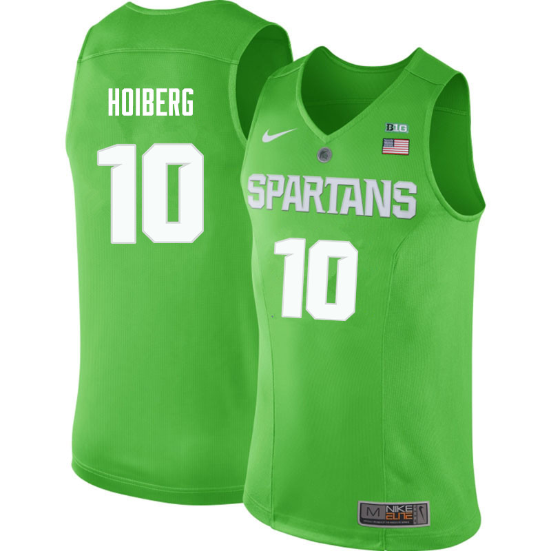Men #10 Jack Hoiberg Michigan State Spartans College Basketball Jerseys Sale-Apple Green